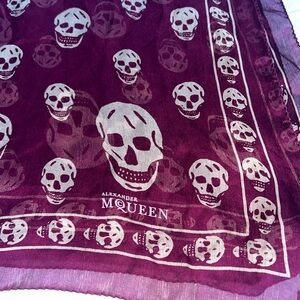 Alexander McQueen Silk Scarf (Burgundy)